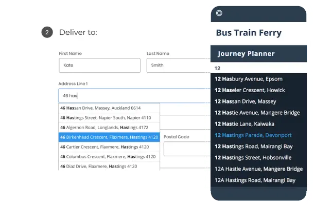 Address autocomplete running on example checkout pages